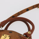 MCM Vicetos Logogram Hand Bag PVC 2way Brown Gold Auth 152390-14