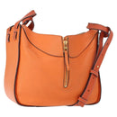 LOEWE Anagram Hammock Small Shoulder Bag Leather Orange Gold Auth 152394-1