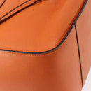 LOEWE Anagram Hammock Small Shoulder Bag Leather Orange Gold Auth 152394-15