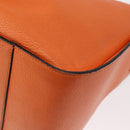 LOEWE Anagram Hammock Small Shoulder Bag Leather Orange Gold Auth 152394-16