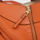 LOEWE Anagram Hammock Small Shoulder Bag Leather Orange Gold Auth 152394-10