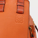 LOEWE Anagram Hammock Small Shoulder Bag Leather Orange Gold Auth 152394-18