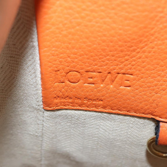 LOEWE Anagram Hammock Small Shoulder Bag Leather Orange Gold Auth 152394