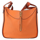 LOEWE Anagram Hammock Small Shoulder Bag Leather Orange Gold Auth 152394-13