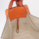 LOEWE Anagram Hammock Small Shoulder Bag Leather Orange Gold Auth 152394-21