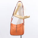 LOEWE Anagram Hammock Small Shoulder Bag Leather Orange Gold Auth 152394-22