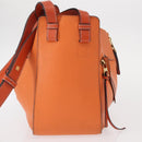 LOEWE Anagram Hammock Small Shoulder Bag Leather Orange Gold Auth 152394-3