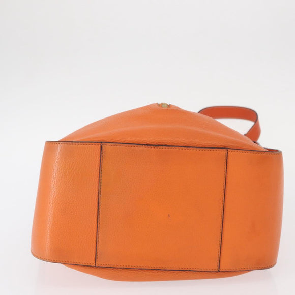 LOEWE Anagram Hammock Small Shoulder Bag Leather Orange Gold Auth 152394
