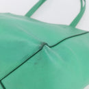 CELINE Cabas Phantom Tote Bag Leather Green Silver Auth 152395-10