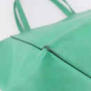 CELINE Cabas Phantom Tote Bag Leather Green Silver Auth 152395-11