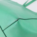 CELINE Cabas Phantom Tote Bag Leather Green Silver Auth 152395-12