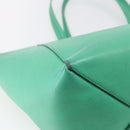 CELINE Cabas Phantom Tote Bag Leather Green Silver Auth 152395-13