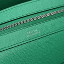 CELINE Cabas Phantom Tote Bag Leather Green Silver Auth 152395-15