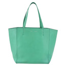 CELINE Cabas Phantom Tote Bag Leather Green Silver Auth 152395-2
