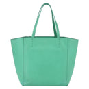 CELINE Cabas Phantom Tote Bag Leather Green Silver Auth 152395-3