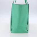 CELINE Cabas Phantom Tote Bag Leather Green Silver Auth 152395-4