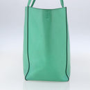 CELINE Cabas Phantom Tote Bag Leather Green Silver Auth 152395-5
