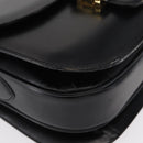 CELINE Shoulder Bag Leather Black Gold Auth 152396-14
