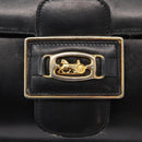 CELINE Shoulder Bag Leather Black Gold Auth 152396-17
