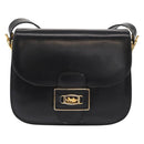 CELINE Shoulder Bag Leather Black Gold Auth 152396-13