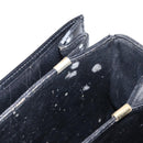 CELINE Shoulder Bag Leather Black Gold Auth 152396-12