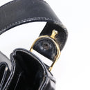 CELINE Shoulder Bag Leather Black Gold Auth 152396-10