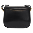CELINE Shoulder Bag Leather Black Gold Auth 152396-2