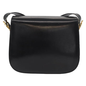CELINE Shoulder Bag Leather Black Gold Auth 152396 - 0