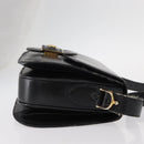 CELINE Shoulder Bag Leather Black Gold Auth 152396-3