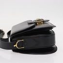 CELINE Shoulder Bag Leather Black Gold Auth 152396-4