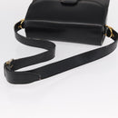 CELINE Shoulder Bag Leather Black Gold Auth 152396-7