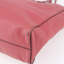 PRADA Tote Bag Leather 2way Pink Silver Auth 152397-10