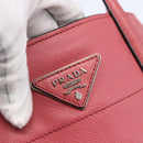 PRADA Tote Bag Leather 2way Pink Silver Auth 152397-18