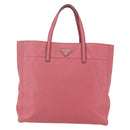 PRADA Tote Bag Leather 2way Pink Silver Auth 152397-13