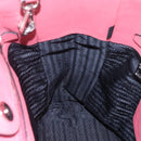PRADA Tote Bag Leather 2way Pink Silver Auth 152397-22