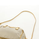 PRADA Hand Bag Nylon Leather Gold Auth 152398A-11
