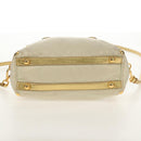 PRADA Hand Bag Nylon Leather Gold Auth 152398A-12