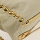 PRADA Hand Bag Nylon Leather Gold Auth 152398A-15