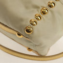 PRADA Hand Bag Nylon Leather Gold Auth 152398A-16