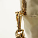 PRADA Hand Bag Nylon Leather Gold Auth 152398A-18