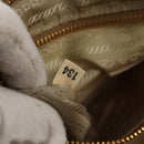 PRADA Hand Bag Nylon Leather Gold Auth 152398A-26