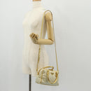 PRADA Hand Bag Nylon Leather Gold Auth 152398A-27