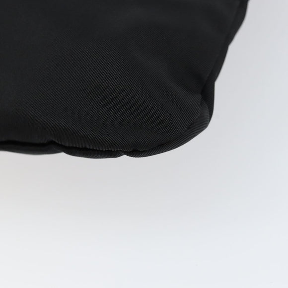 PRADA Hand Bag Nylon Black Silver Auth 152399