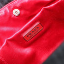 PRADA Hand Bag Nylon Black Silver Auth 152399-18