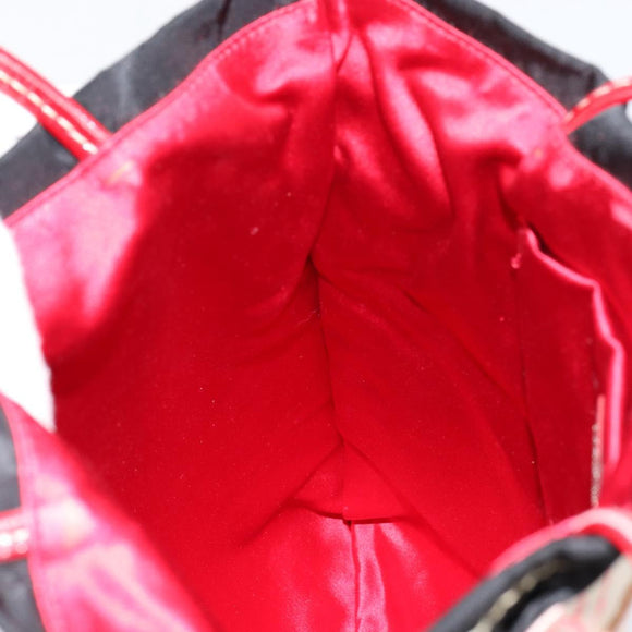 PRADA Hand Bag Nylon Black Silver Auth 152399