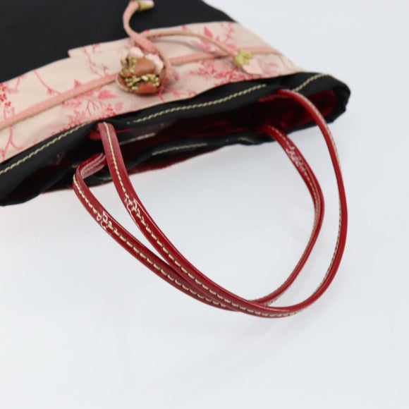 PRADA Hand Bag Nylon Black Silver Auth 152399