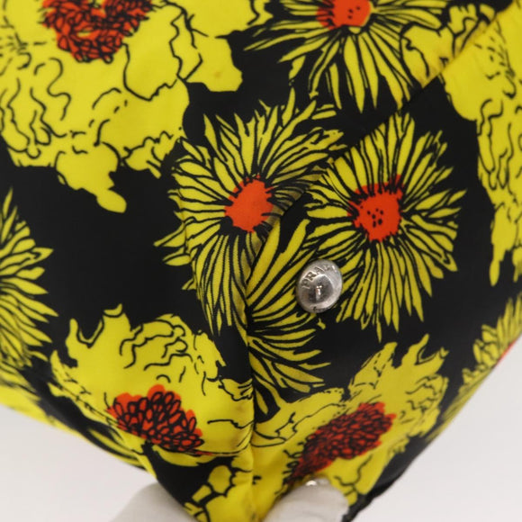 PRADA Tote Bag Nylon 2way Yellow Silver Auth 152402