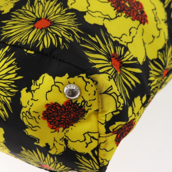 PRADA Tote Bag Nylon 2way Yellow Silver Auth 152402