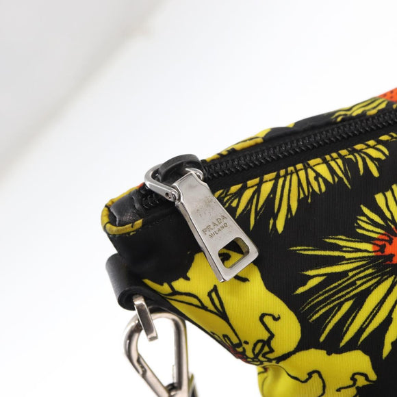 PRADA Tote Bag Nylon 2way Yellow Silver Auth 152402