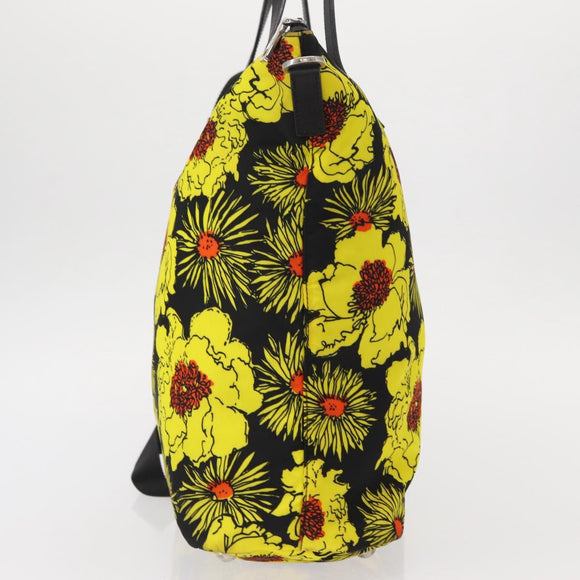 PRADA Tote Bag Nylon 2way Yellow Silver Auth 152402